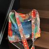 Neue ethnische Patchwork-Tote-Bag mit großem Fassungsvermögen, literarischer und lässiger Stil, leicht und vielseitig, lässige Umhängetasche für Damen