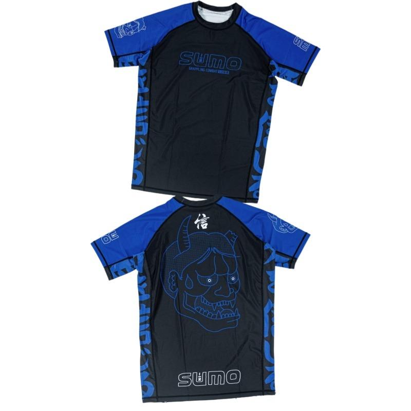Nuova Rashguard BJJ 2026 – Disponibile in più colori – Maglietta da Allenamento MMA a Maniche Corte da Uomo con Stampa Maschera Demone Hannya