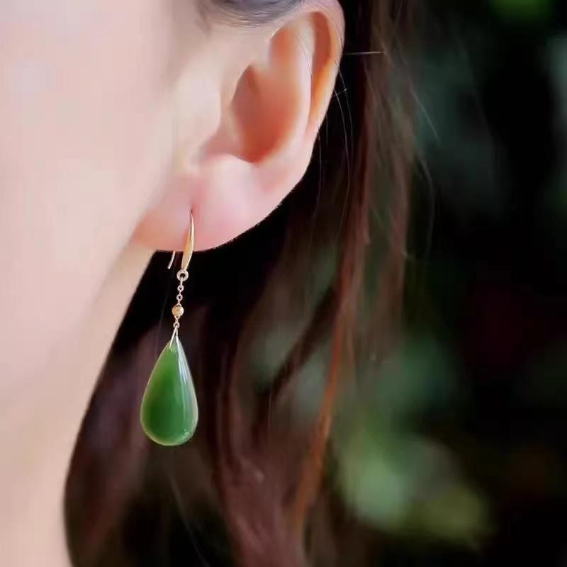 Long Tassel Chinese Retro Style Temperament Water Droplet Earrings for Women, High-end and Versatile Ear Accessories