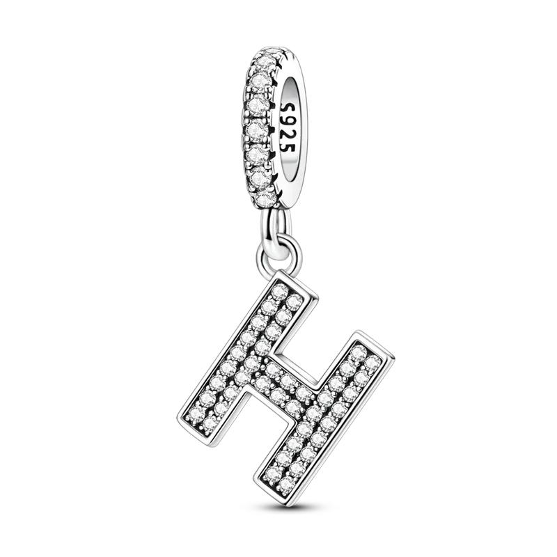 Originale DIY A-Z Alphabet Anhänger Perle Kupfer Eingelegter Zirkon Liebesbriefe Dangle Schmuck Geschenk Passend für Armreif