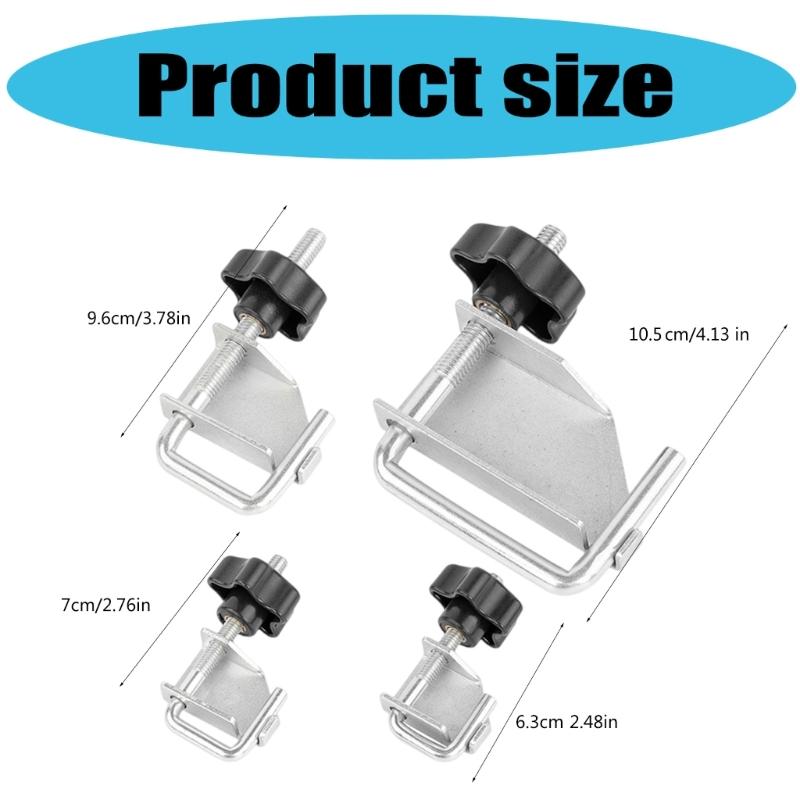 4 Piece Metal Tubing Clamp Fastening Tool High Tensile Steel Fasteners with Protective Finish for Workshop Household Use