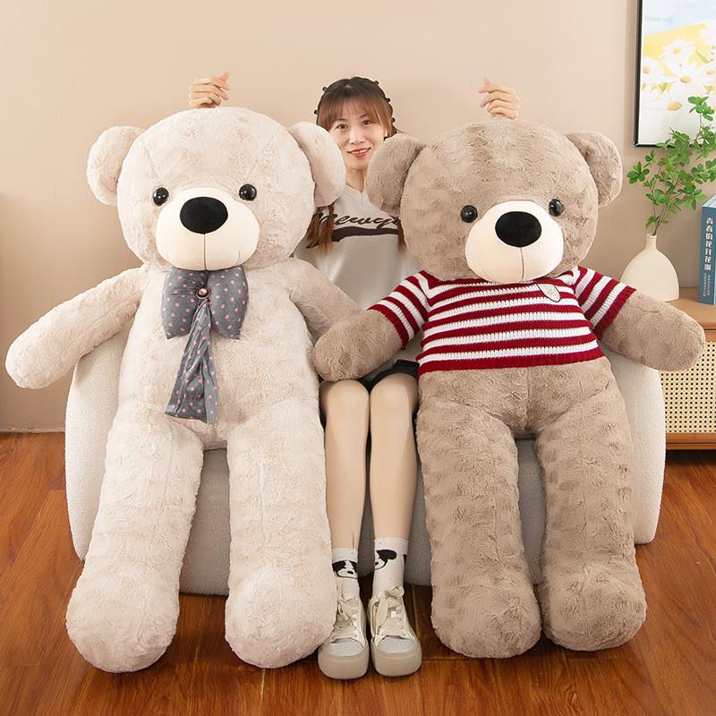 Large Tie Bow Sweater Teddy Bear Plush Toy Girls Birthday Gift Child Companion