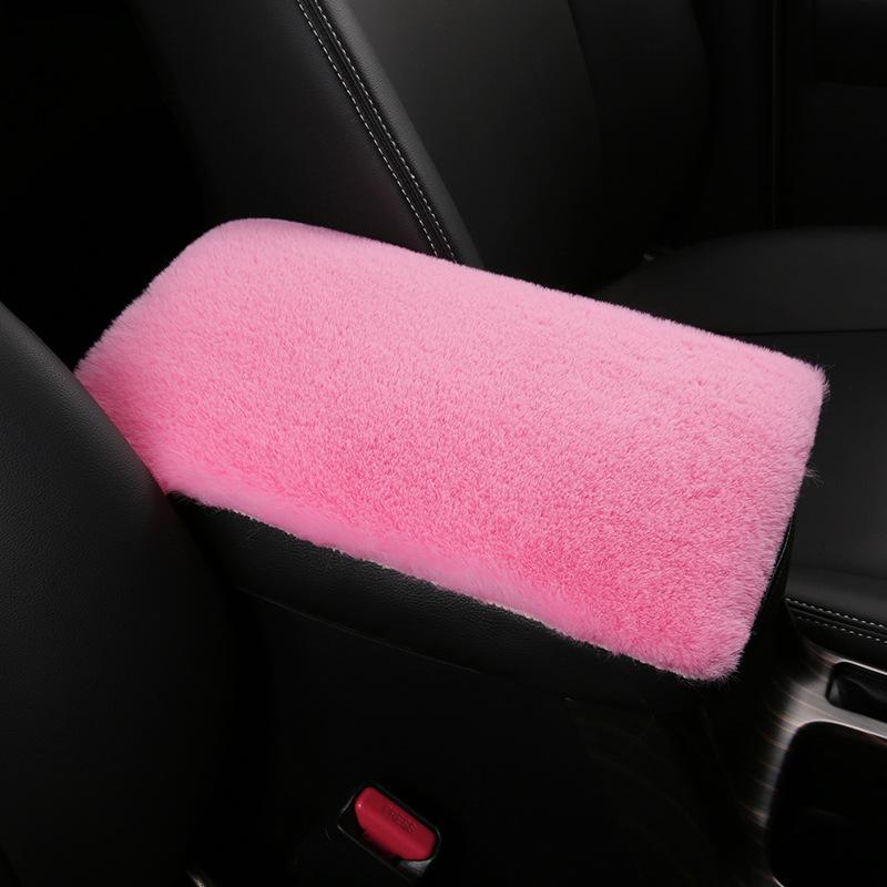 Universal Winter Furry Plush Polyester Armrest Box Pad Cover Center Console Box Armrest Pad Cushion Women Car Accessories
