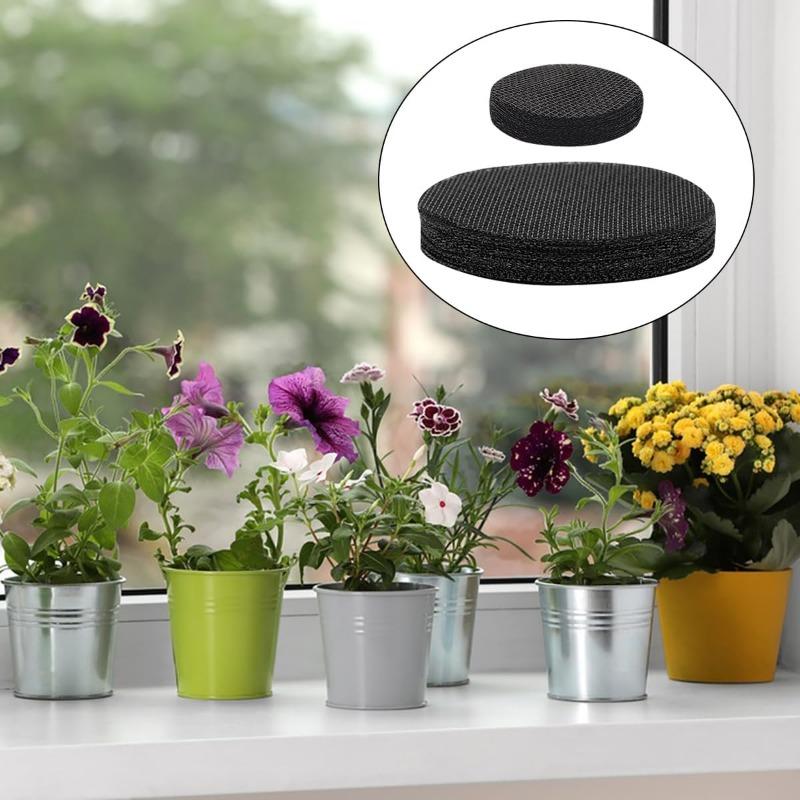 50 Piece Pot Hole Screen Mat, Round Drainage Hole Screen To Prevent Soil Loss, Plant Drainage Screen Gasket, Gardening Supplies