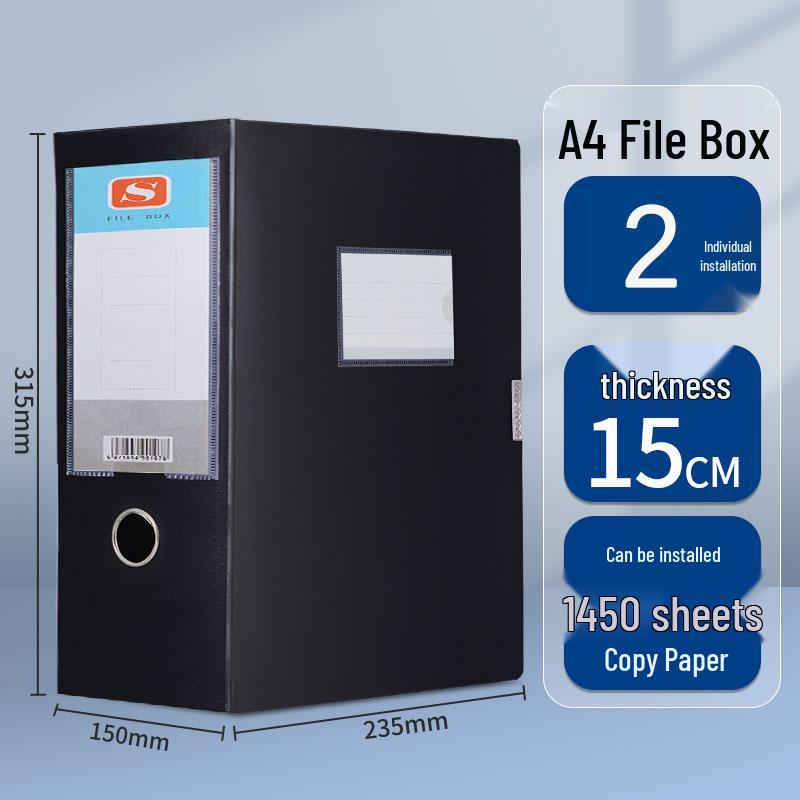 Large A4 Plastic Document Archive Box: 10x15cm, 75mm Thick, High Capacity Storage