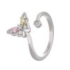 Double-Layer Zircon Love Flower Ring - Adjustable, Luxury Japanese & Korean Design