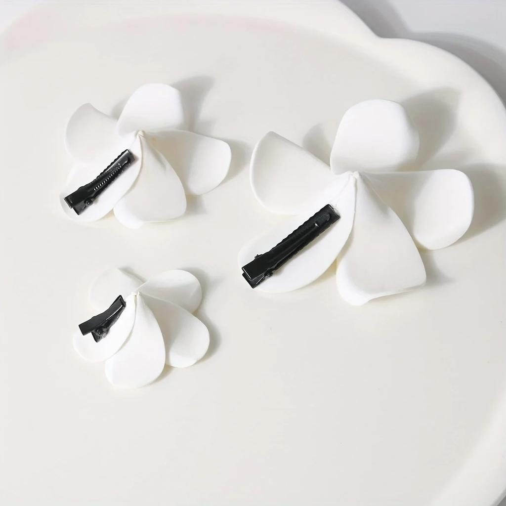 3Pcs Plumeria Hairpins for Women Hawaiian Foam Flower Hair Clips Summer Beach Vacation Accessories