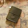 Mini Carnet de Poche à Feuilles Mobiles en Cuir de Vache pour Voyageur