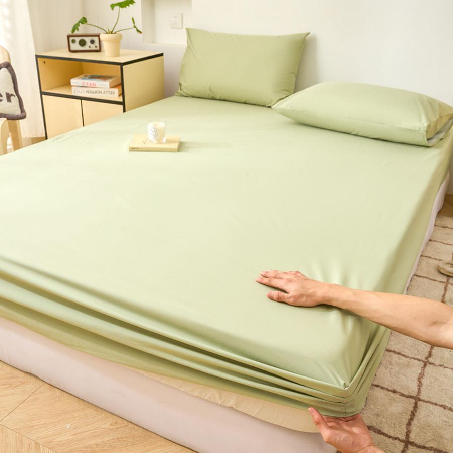 1pc Waterproof Mattress Protector Breathable Mattress Cover Anti-mite Anti-bacterial Fitted Bed Sheet (No Pillowcase)