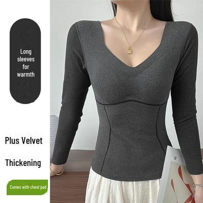 "801 Damen Slim Fit Thermotop": Deutscher Samt, Langärmlig, Brustpolster, Wollfutter für Herbst/Winterwärme"