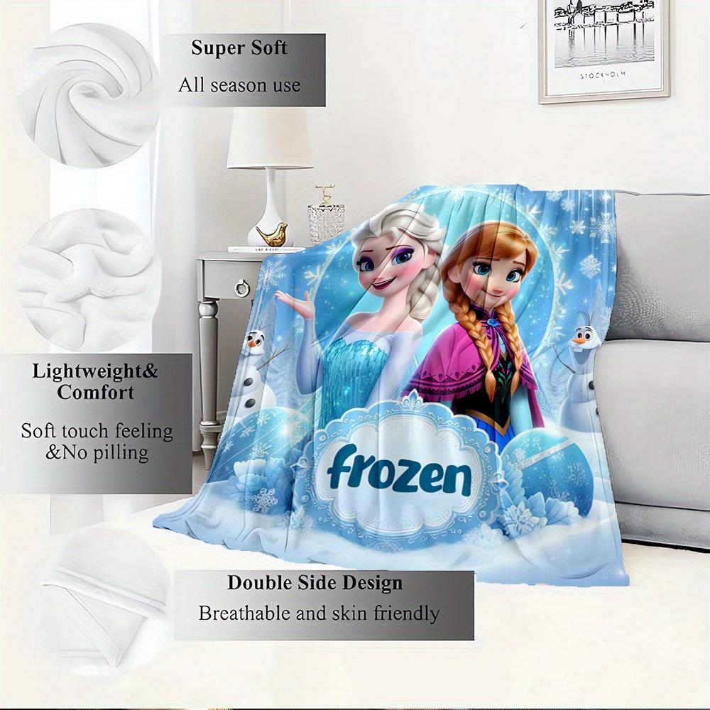 1pc Flannel Frozen Elsa and Anna Snowflake Throw Blanket - Great for bedding, sofa cover, gift, home