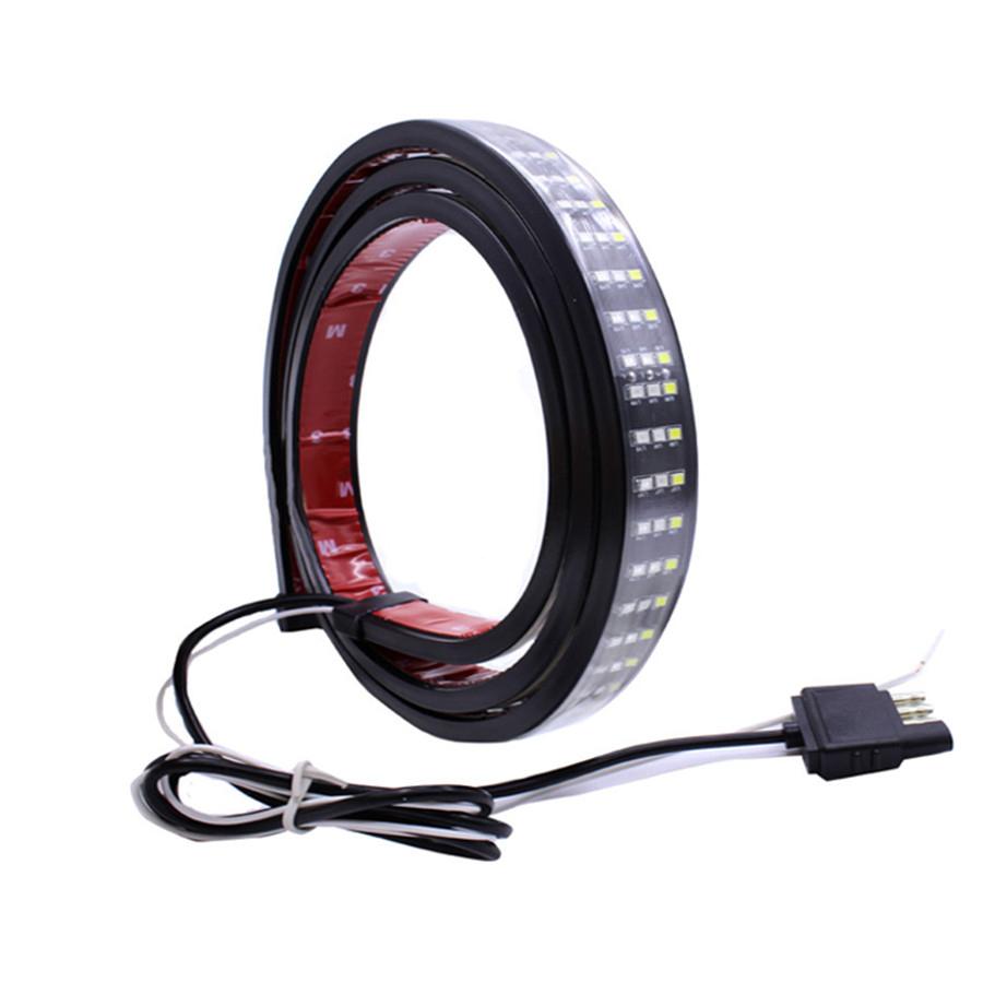 48" Triple Row LED Tailgate Light Bar with Amber Turn Signal, Red Brake/Running, White Reverse Lights - Weatherproof