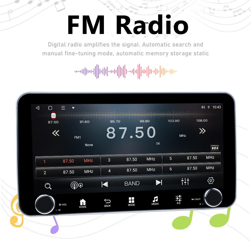 1 DIN 10,33'' Autorádio Android 12 Bezdrátové Carplay Auto GPS Navigace WIFI Univerzální Multimediální Přehrávač 4G 8JÁDRO