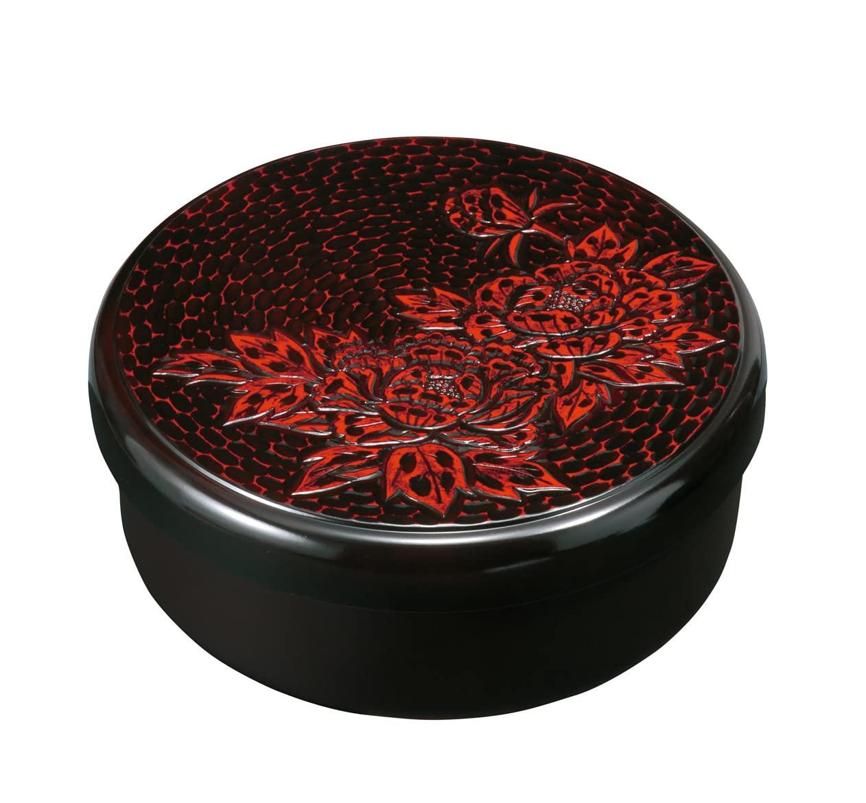 

Kishu lacquerware tea caddy Kamakura peony lid 21562 10.5 double-sided (tea caddy) чёрный