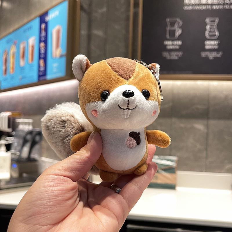 

Kawaii Squirrel Plush Toy for Dog Pet Toy Multicolor Simulation Animal Dolls Stuffed Soft Key/Bag Pendant Home Decorative коричневый