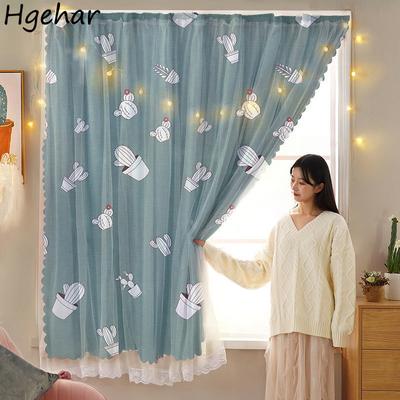 Nordic Blackout Curtains Household Bedroom Living Room Shading Printed Window Drapes Home Decoration Simple Modern Cortina Ins