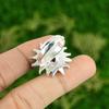 Natural Russian Charoite Gemstone Stackable Flower Adjustable Ring 925 Silver