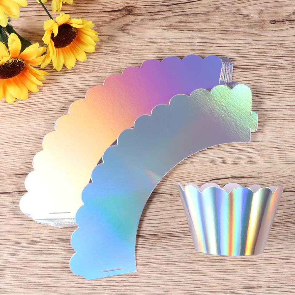 48 Pcs Rainbow Cupcake Liners Cupcake Wrappers Holders Muffin Liners Baking Cups Papers Baking Cups for Wedding Birthday Party Decoration
