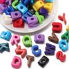 5Pcs A-Z Acrylic Big Hole Letter Beads Mix Colour Loose Spacer Beads for Making Key Chain Bracelet DIY Craft Jewelry Accessories