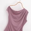Spring 2025 Women's European & American Style Pleated Slimming Bodysuit