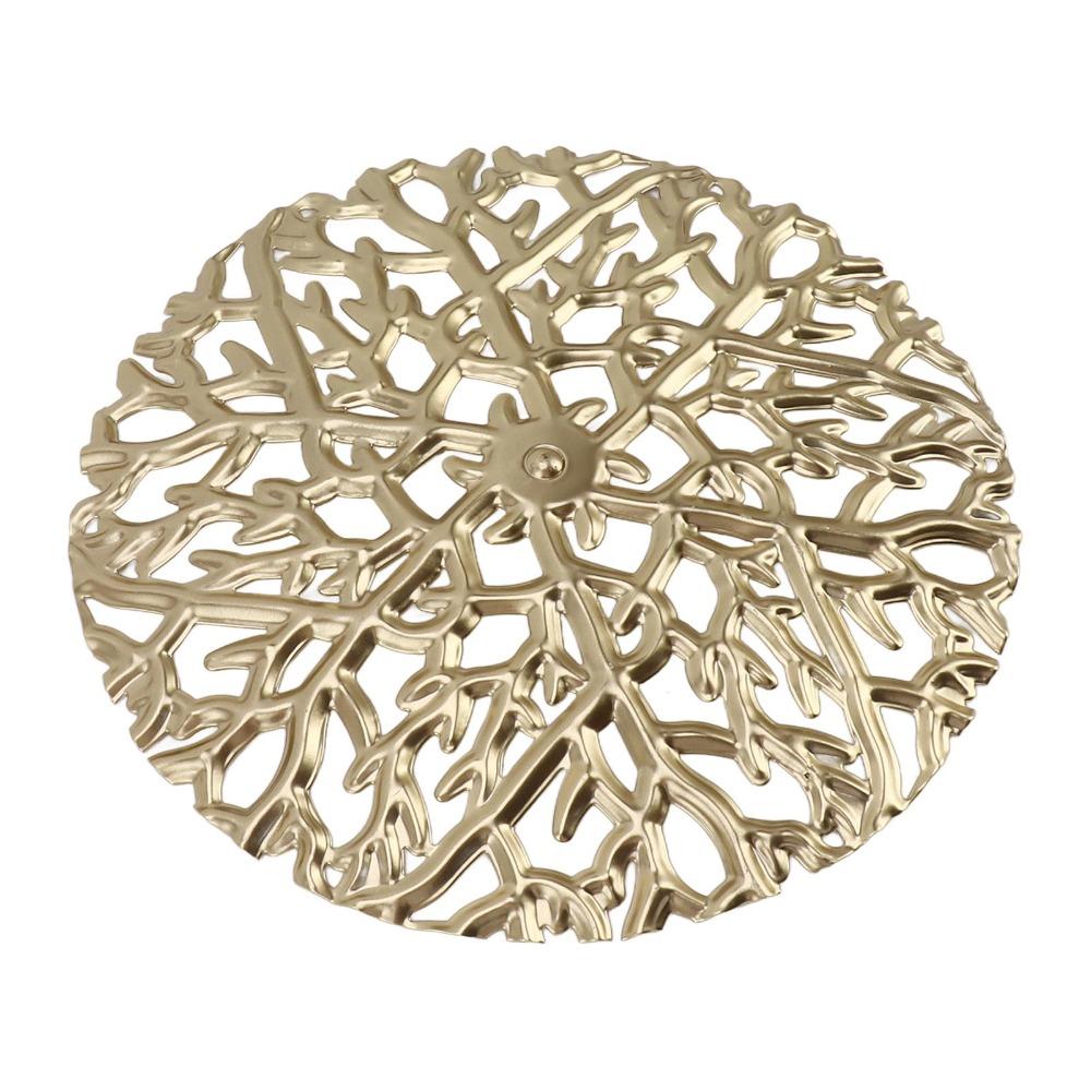 Hollow Carved Iron Branch Wall Decor Golden Iron Round Iron Wall Art Round Hollow Iron Wall Ornament Indoor Space Ornament