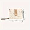 Printed Cute Bear Women's Wallet, Original Minimalist Japanese Style Tri-Fold Snap Closure Student Short Women's Coin Purse Clutch