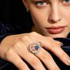 Round Planet Sapphire Little Star Lover Ring Elegant Wedding Engagement Ring Bridal Party Jewelry Gift for Women