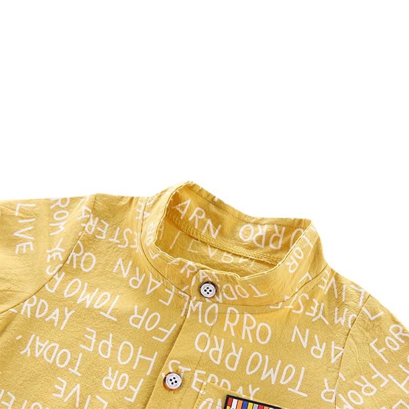Summer Baby Boys Casual Kortermet Letter Print T-skjorte Topper+Shorts kostymesett