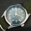 VINTAGE HMT JANATA HAND-WINDING INDIAN MENS GREEN COLOR DIAL WATCH a700083-5 R201-a700083