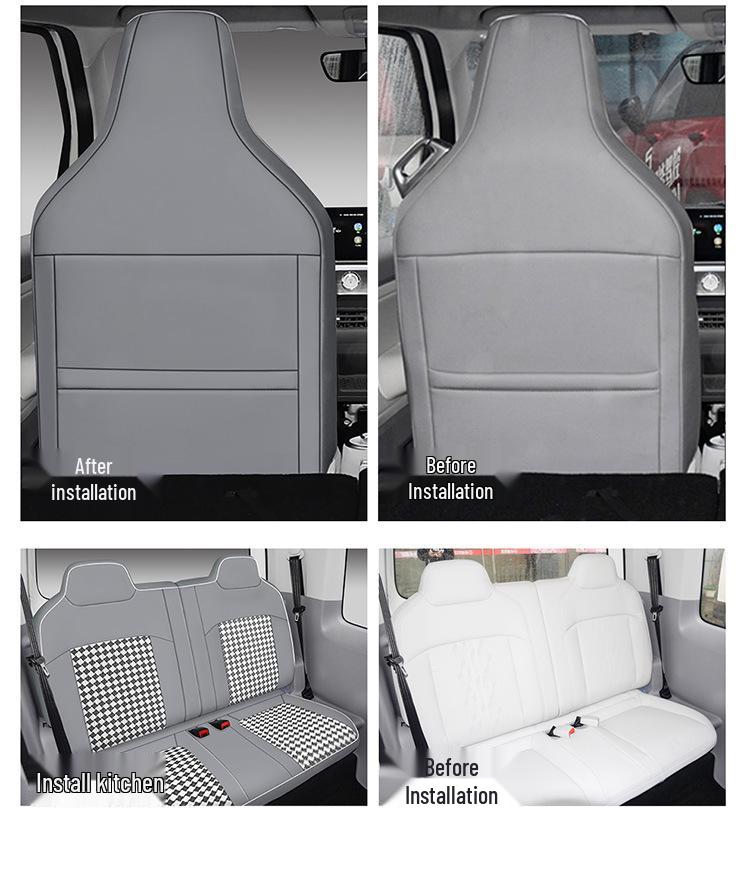 Wuling Sunny Spezielles Autositzkissen: Ganzjahres-, Vollumfassendes Design mit Leder, Faserleinen und Cartoon-Mustern