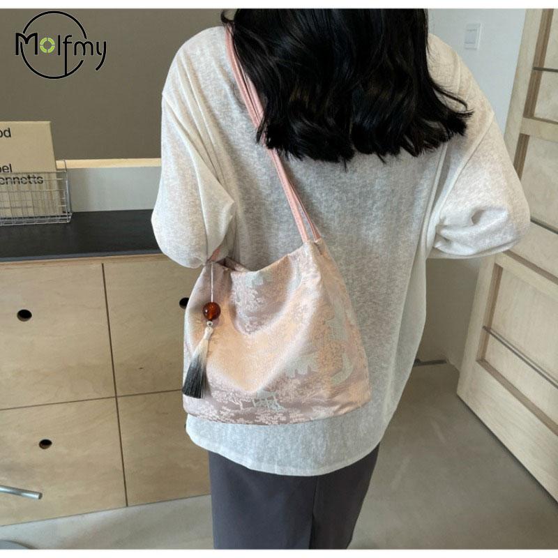 Women's Shoulder Bags New Chinese Style Temperament Elegant Advanced Retro Tote Bag Fashi Large Capacity All-match Handbags