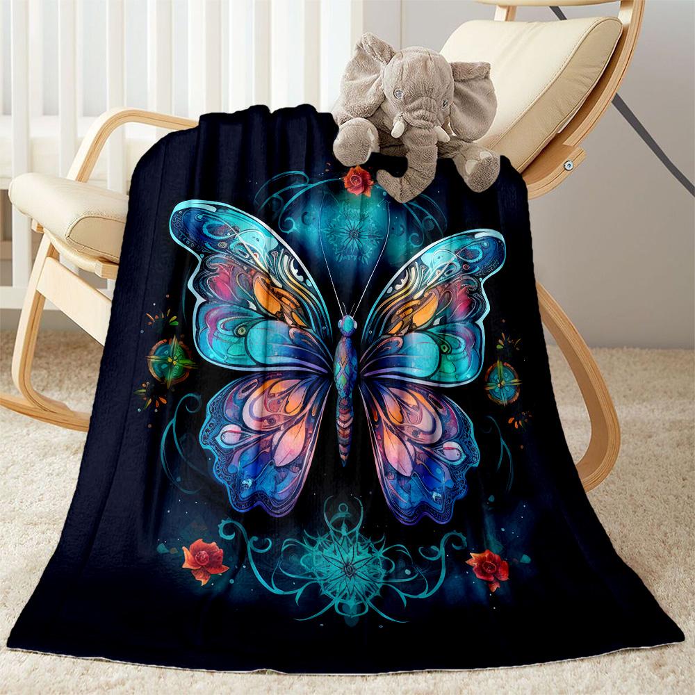 1pc Butterfly Signs blanket Soft and Warm for Sofa Office Camping Travel Livingroom Great Gift for Friends and Family Comfortable