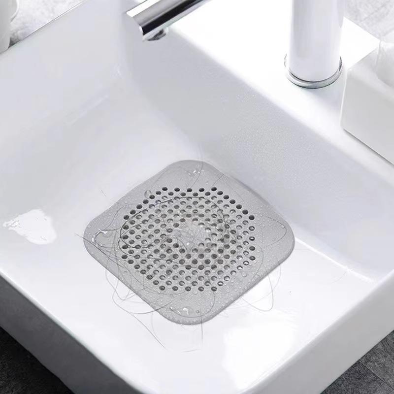 Silicone floor drain sticker sewer hair filter anti-blocking artifact bathroom with suction cup floor drain pad filter