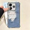 Retro Denim Pattern Soft Phone Case For Xiaomi Redmi Note 14 15 Pro Plus 13 12 11S 11T 5G 10 9S 9 Plating Anti-Fall Fundas