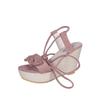 Skinny waterproof table slope heel fish mouth high heel sandals women's summer new foot ring strap bow women's sandals
