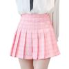College Style Pleated Skirt For Women With Spliced Fabric And High Waist Fit For Teen Fashion
