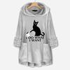 Women Fleece Embroidery Cat Ear Plus Size Hoodie Pocket Top Sweater Blouse