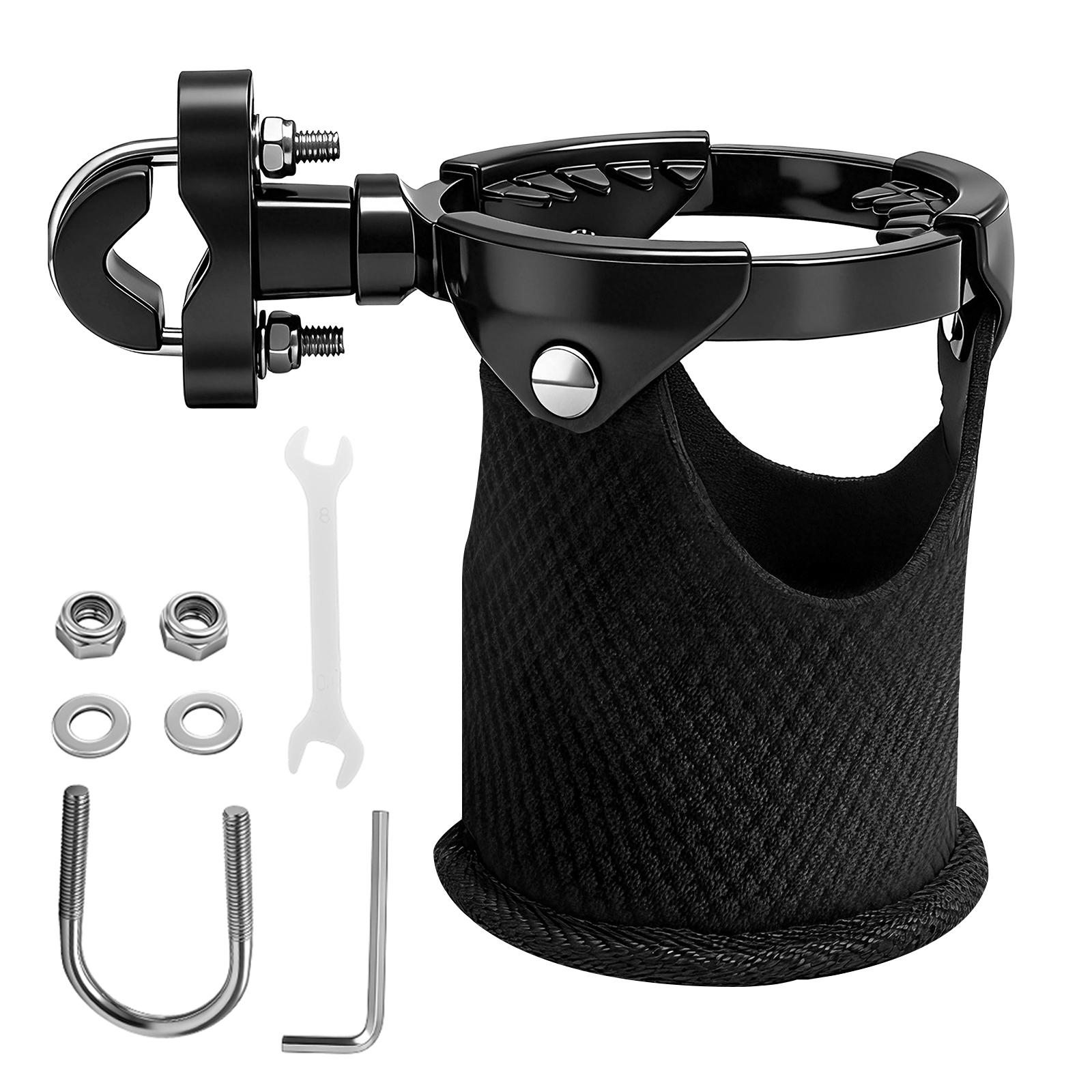 

Motorcycle Cup Holder with 360°Swivel Ball-Mount Drink Holder for 7/8 to 1 1/4 Handlebar Bumper Pole Mount for ATV/UTV/Scott чёрный