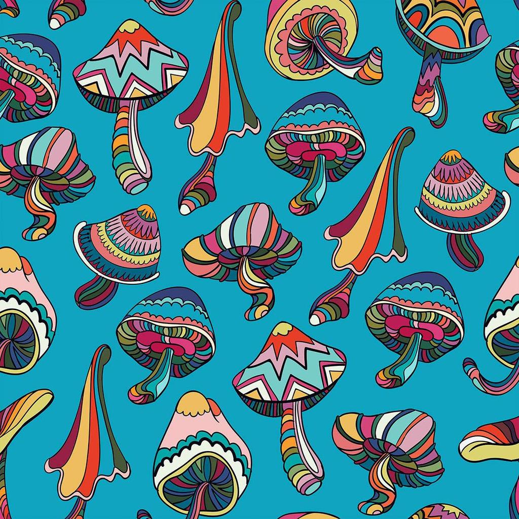 Color Mushroom Three-Piece Quilt Cover 3D Digital Printing Bedding Set Bed Cover