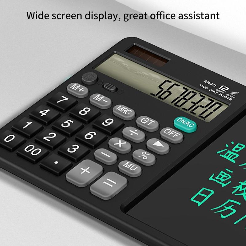 Scientific Calculator With Writing Drawing Tablet Portable 12Digit Lcd Large Display Calculator For Math Study Office Draft Memo