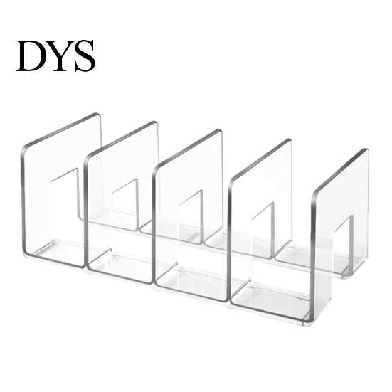 Office Desk Accessories for Book Clear Acrylic File Holder, L-Shaped Organizer, Sturdy Desktop Plastic Dividers Folder Rack, Documents Magazines