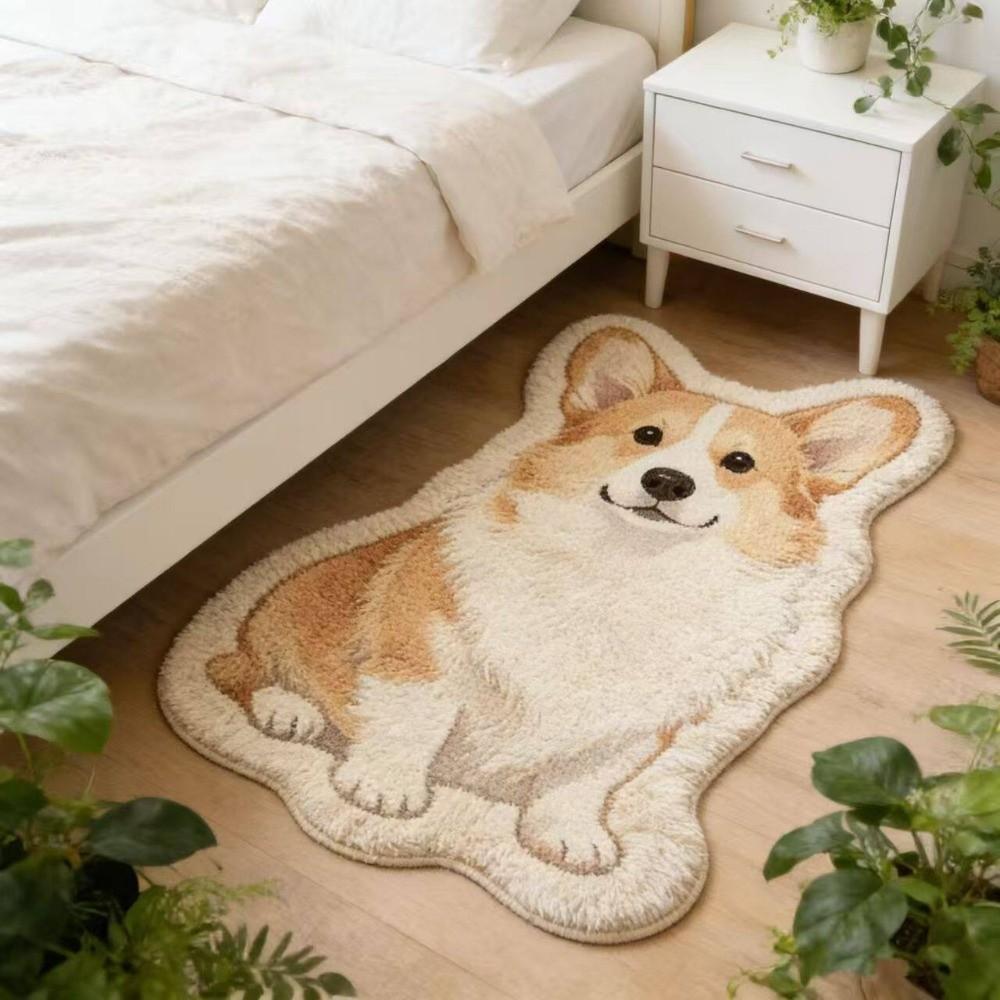 Soft Plush Cat-Shaped Area Rug Anti-fouling Cartoon Carpet Funny Home Decor Carpet  for Bedroom
