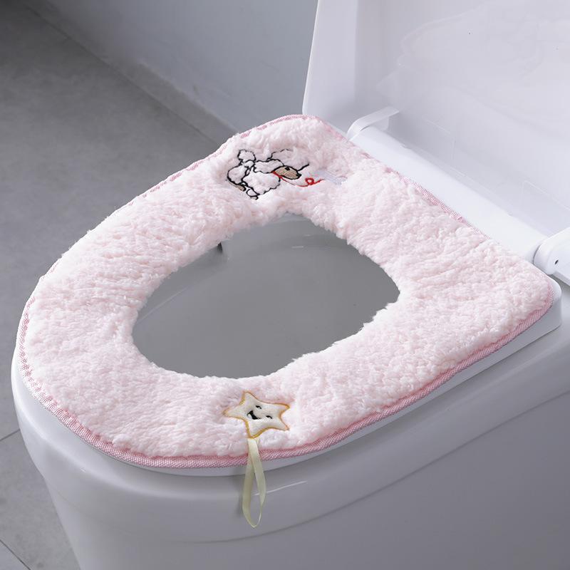 

Зимовий теплий чохол для унітазу оксамитова подушка для унітазу побутова м яка та товста чохол для унітазу подушка для унітазу санітарні вироби рожевий