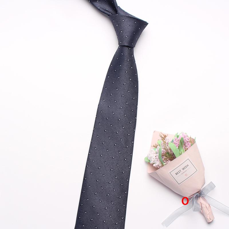Navy Blue Series Oblique Striped Tie Men'S Business Flower 8Cm Polyester Silk Tie