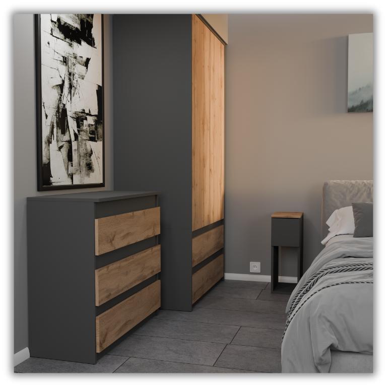 Comodino Stretto Rovere Grigio Wotan 20 Cm Tavolino Da Comodino Per Camera Da Letto Loft