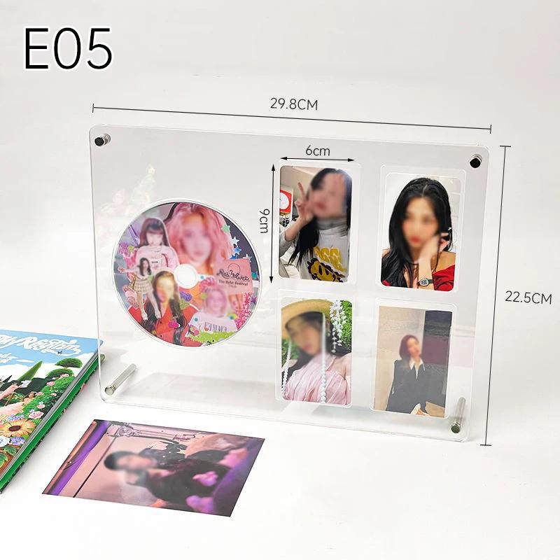 Ins Cd Picture Display Stand Frame Poster Holder Transparent Acrylic Photo Frame Idol Postcards Protector Album Home Room Decor