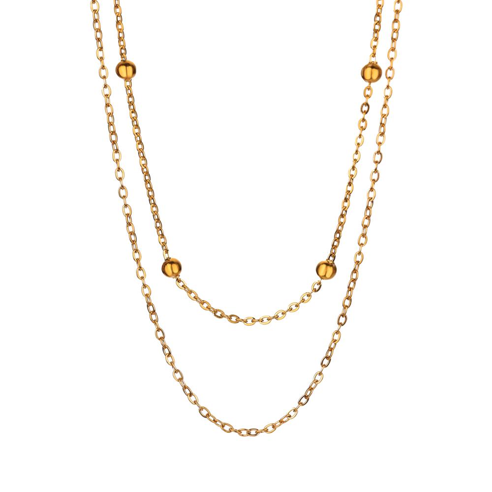 Mehrlagige Halsketten aus Edelstahl für Damen Mode Kubanische Kette Choker Halskette Wasserdichter Schmuck Weihnachtsfeier Geschenk