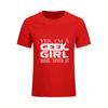 Men S T Shirts Cotton Short Sleeve O Neck Yes I Am A Geek Girl Deal