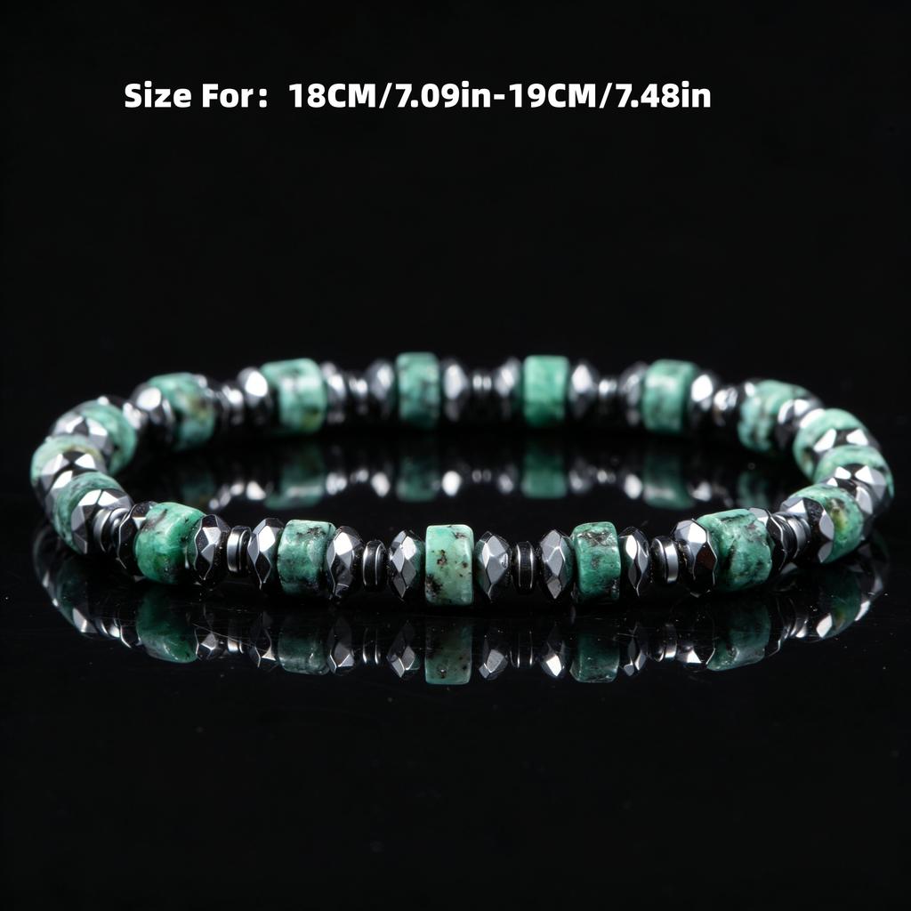 Natural Stone Men'S Bracelet | Fashion Elastic Design Hematite Stone Bracelets, Versatile for Daily, Gift, and Party Occasions
