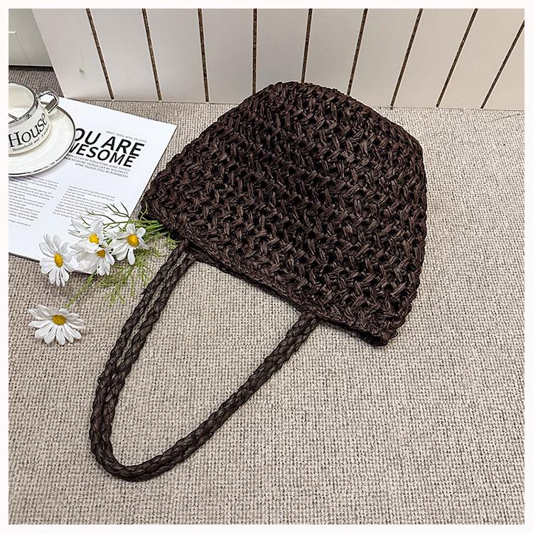 Luxury Retro Woven Hollow Shoulder Tote